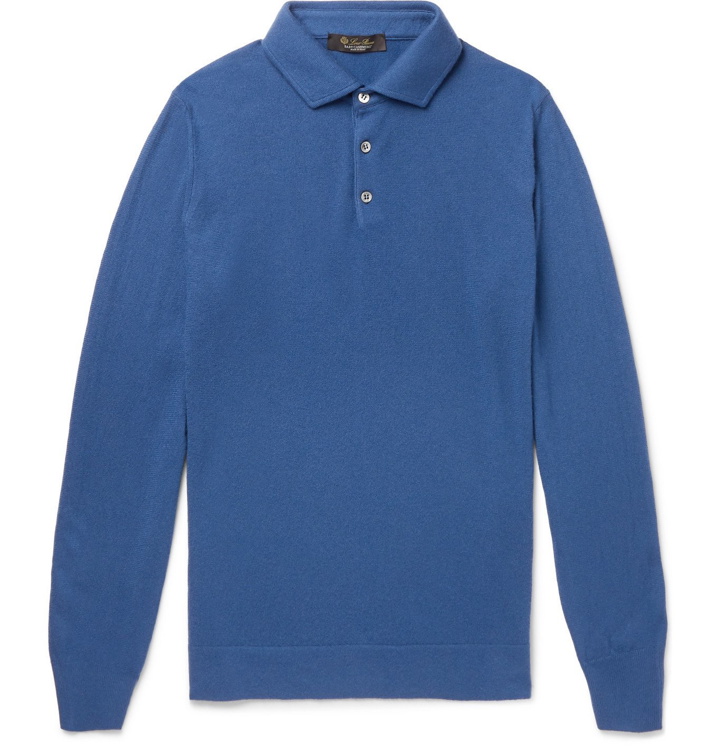 Photo: Loro Piana - Slim-Fit Baby Cashmere Polo Shirt - Blue