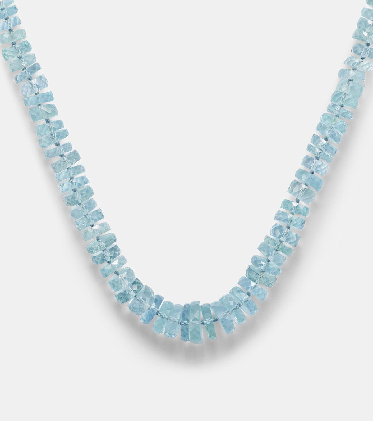 Ileana Makri 18k white gold necklace with aquamarines