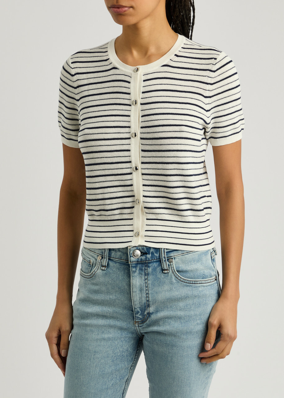 Rag & Bone Dina Striped Cotton-blend Cardigan Stripe