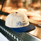 END. x PICANTE Cord Crew Cap in Ivory/Royal Blue 