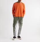 Greg Lauren - Waffle-Knit Cotton-Blend Jersey T-Shirt - Orange