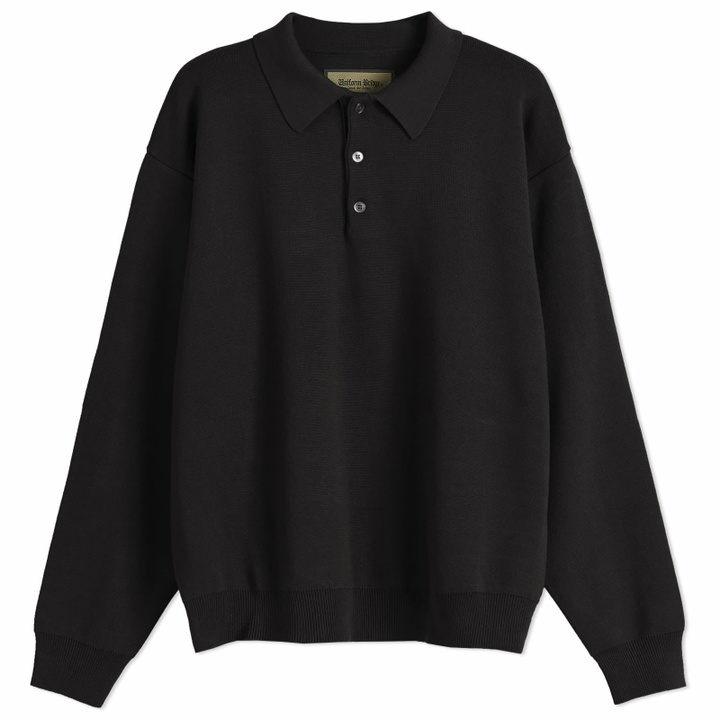 Photo: Uniform Bridge Men's Knitted Polo Shirt in Black