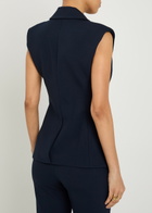 Veronica Beard Ciel Crepe Vest Navy