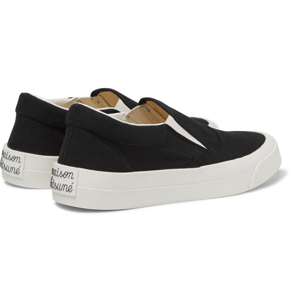 Maison Kitsuné - Canvas Slip-On Sneakers - Black Maison Kitsune
