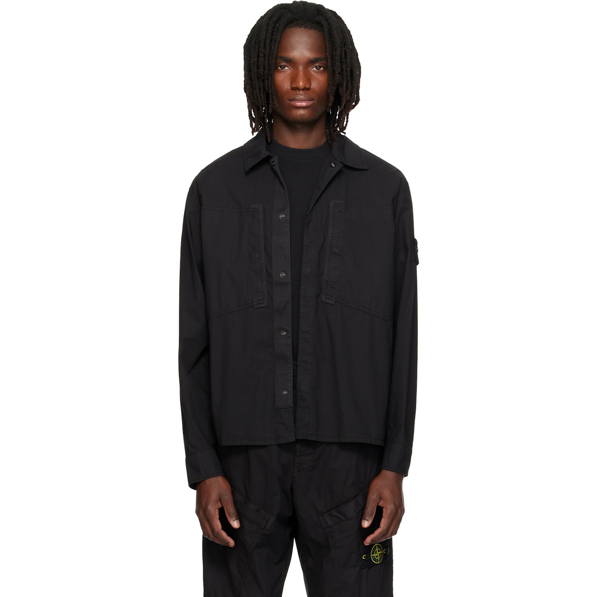 Stone Island Garment Dyed Zip Shirt Neutrals Stone Island