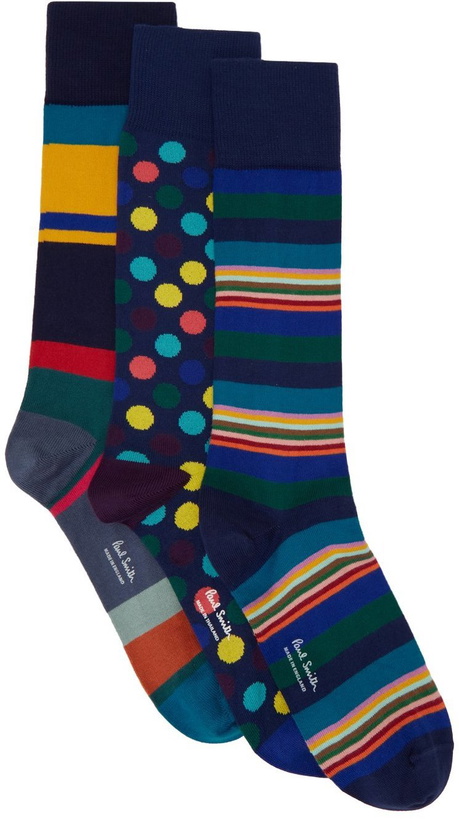 Photo: Paul Smith Three-Pack Multicolor Mixed Socks