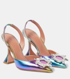 Amina Muaddi Begum embellished leather slingback pumps