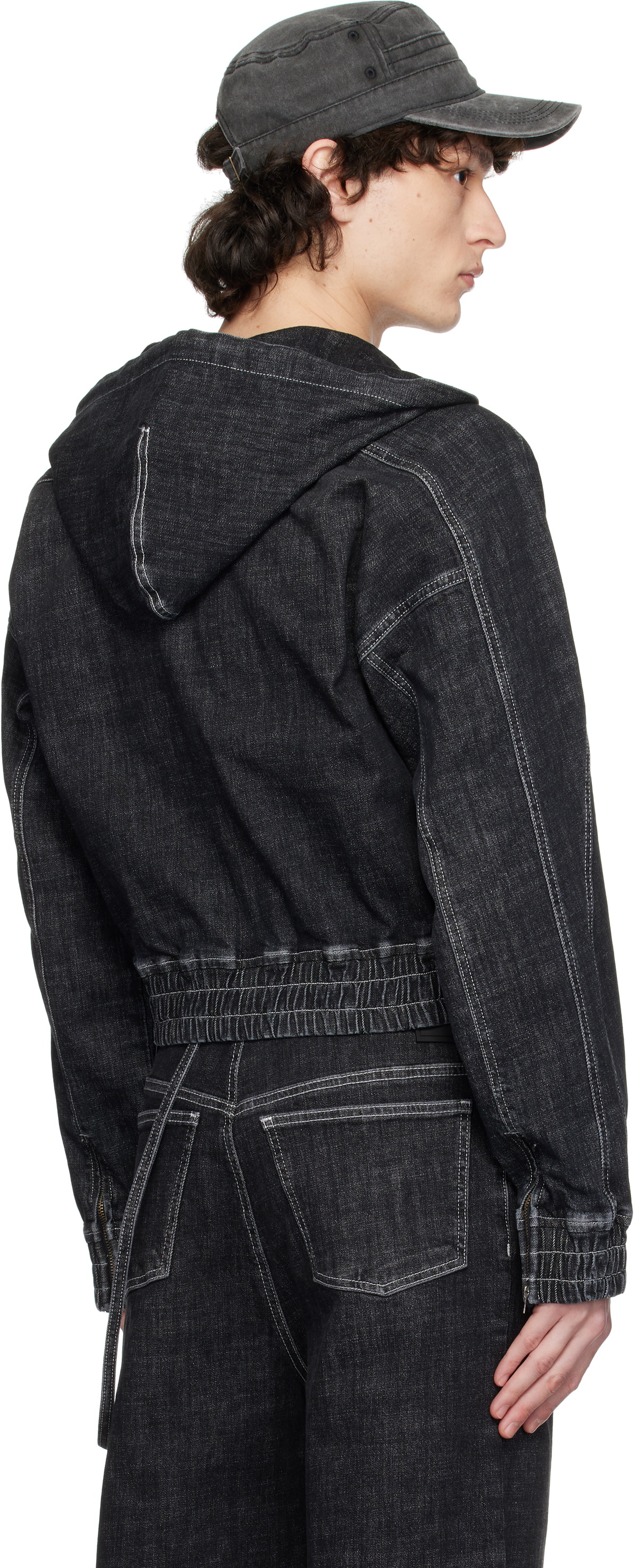 Ottolinger Black Multiline Denim Jacket