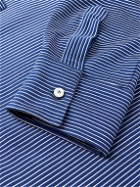 Giuliva Heritage - Enzo Striped Cotton-Jersey Polo Shirt - Blue