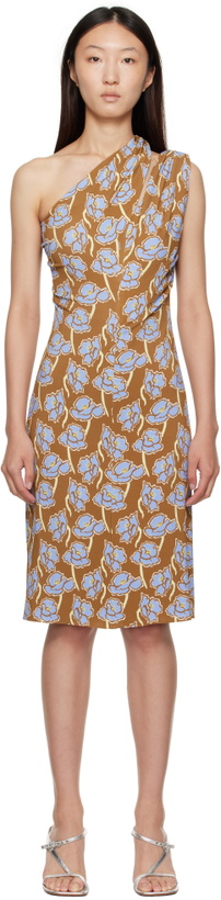 Photo: Versace Multicolor Poppies One-Shoulder Midi Dress
