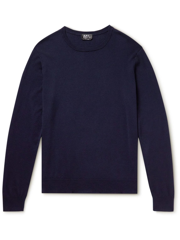 Photo: A.P.C. - King Merino Wool Sweater - Blue