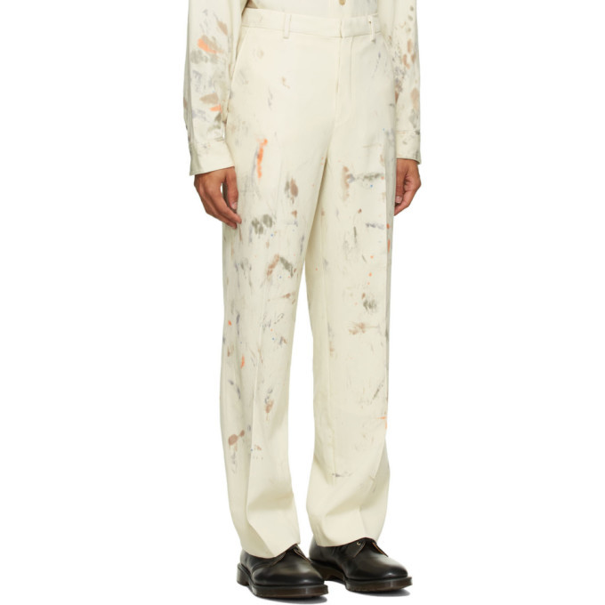 AURALEE Tan Painted Gabardine Max Trousers Auralee