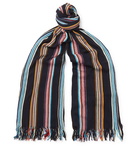 Missoni - Fringed Striped Cotton Scarf - Black