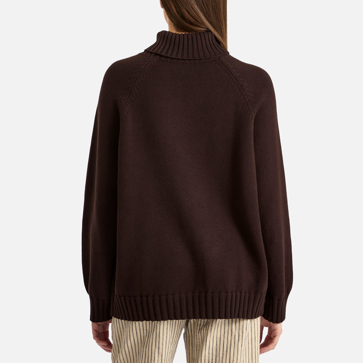 DONNI. Women's Cotton Cashmere Turtleneck Jumper in Espresso