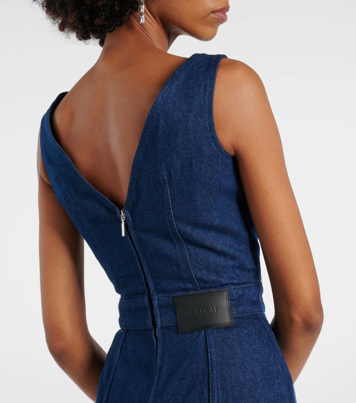 Erdem Printed floral denim midi dress Erdem