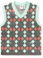 adidas Consortium - Wales Bonner Argyle Brushed Recycled Jacquard-Knit Sweater Vest - Brown