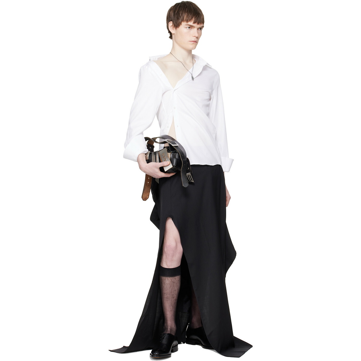 HODAKOVA Black Dropped Maxi Skirt