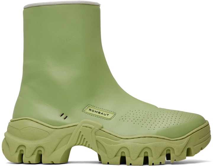 Photo: Rombaut Green Boccaccio II Lite Apple Leather Chelsea Boots