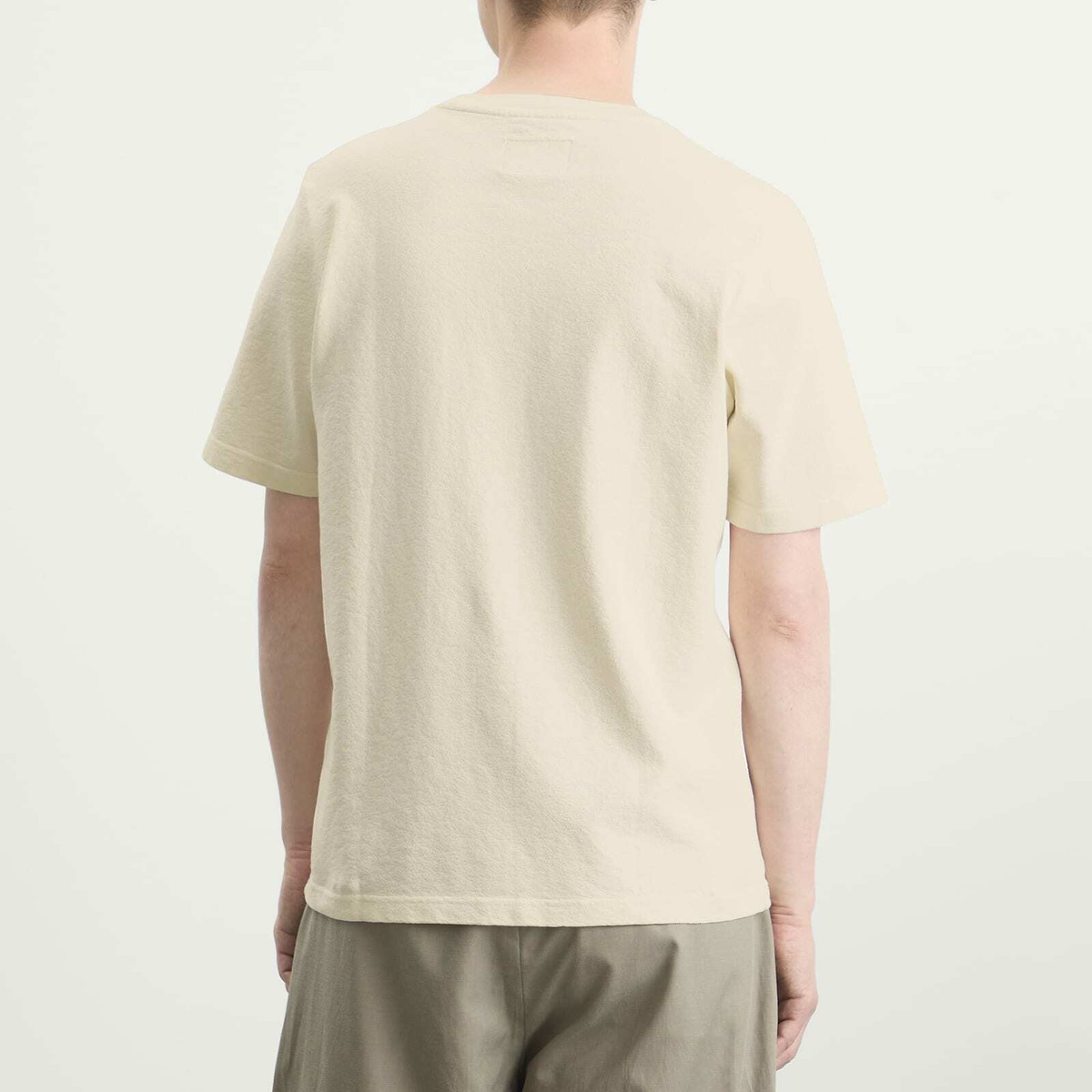 Folk Men's Textured T-Shirt in Ecru