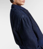 The Frankie Shop Micky cropped denim bomber jacket