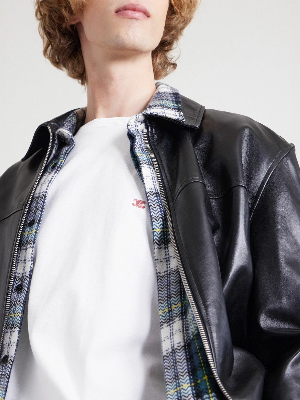 CELINE - Logo-Embroidered Cotton-Jersey T-Shirt - White