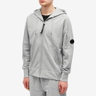 C.P. Company Men's Lens Zip Hoody in Grey Melange