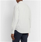 MAN 1924 - Slim-Fit Button-Down Collar Striped Cotton-Poplin Shirt - White