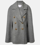 Carolina Herrera Double-breasted mélange virgin wool cape