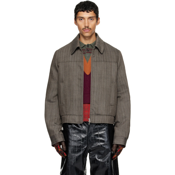 Photo: Dries Van Noten Brown Wool Jacket