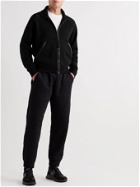 TOM FORD - Leather-Trimmed Cotton-Blend Zip-Up Sweatshirt - Black