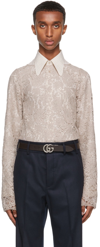 Photo: Gucci Taupe Lace Shirt