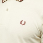 Fred Perry Men's Twin Tipped Polo Shirt - Made in England in Oatmeal/Dark Caramel/Whisky Brown