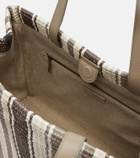 Brunello Cucinelli Monili Medium striped raffia tote bag