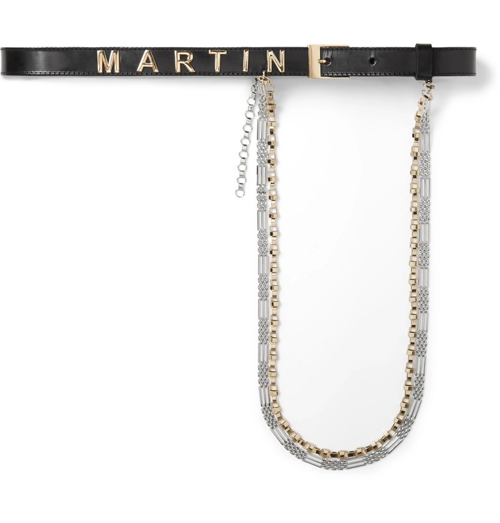 Photo: Martine Rose - Logo-Embellished Leather and Silver-Tone Belt - Black