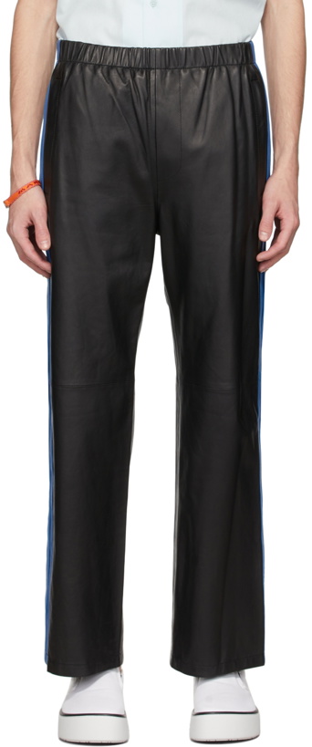 Photo: Marni Black & Blue Lambskin Pants