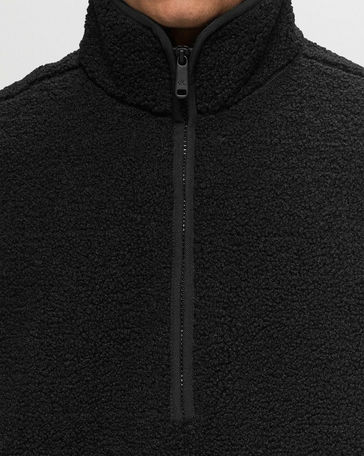 Calvin Klein Jeans Half Zip Sherpa Black Fleece Jackets/Half Zips