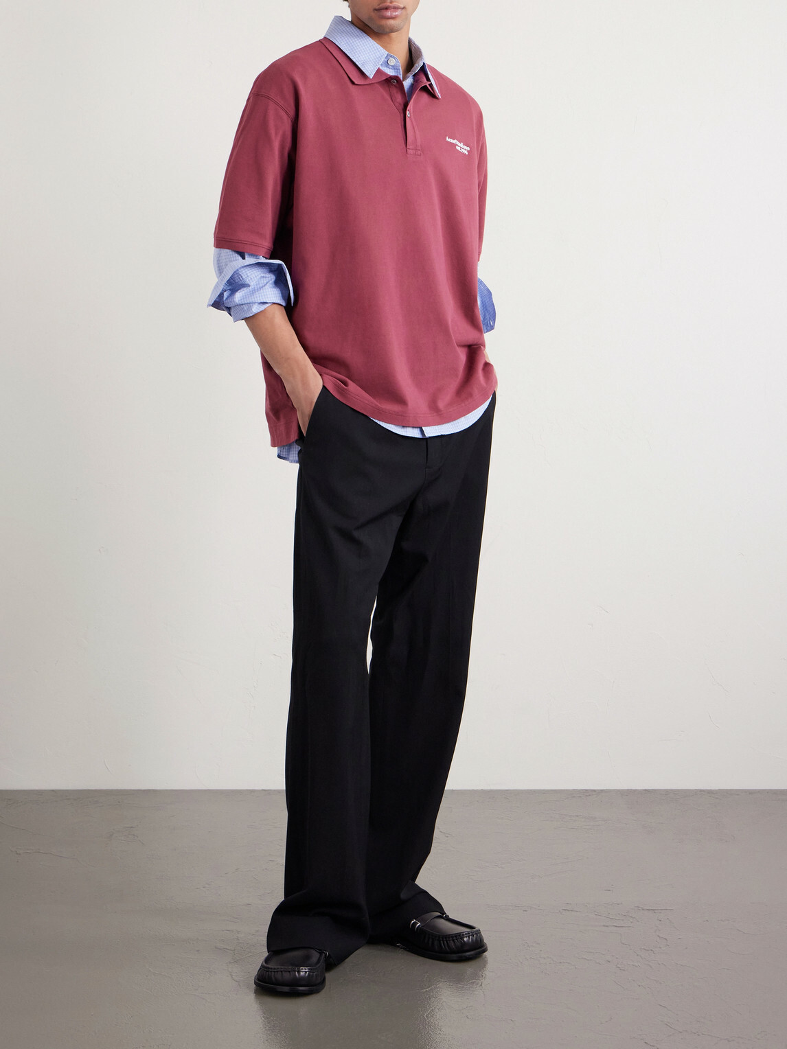 Acne Studios - Egnes Logo-Embroidered Cotton Piqué Polo Shirt - Burgundy