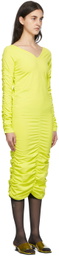 Helmut Lang Green Ruched Dress