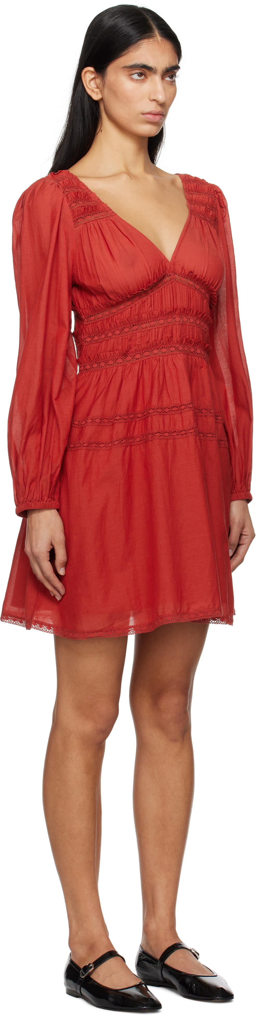SEA NY Red Nomi Solid Tunic Minidress