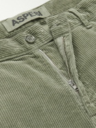 Aspesi - Straight-Leg Garment-Dyed Cotton-Corduroy Trousers - Green