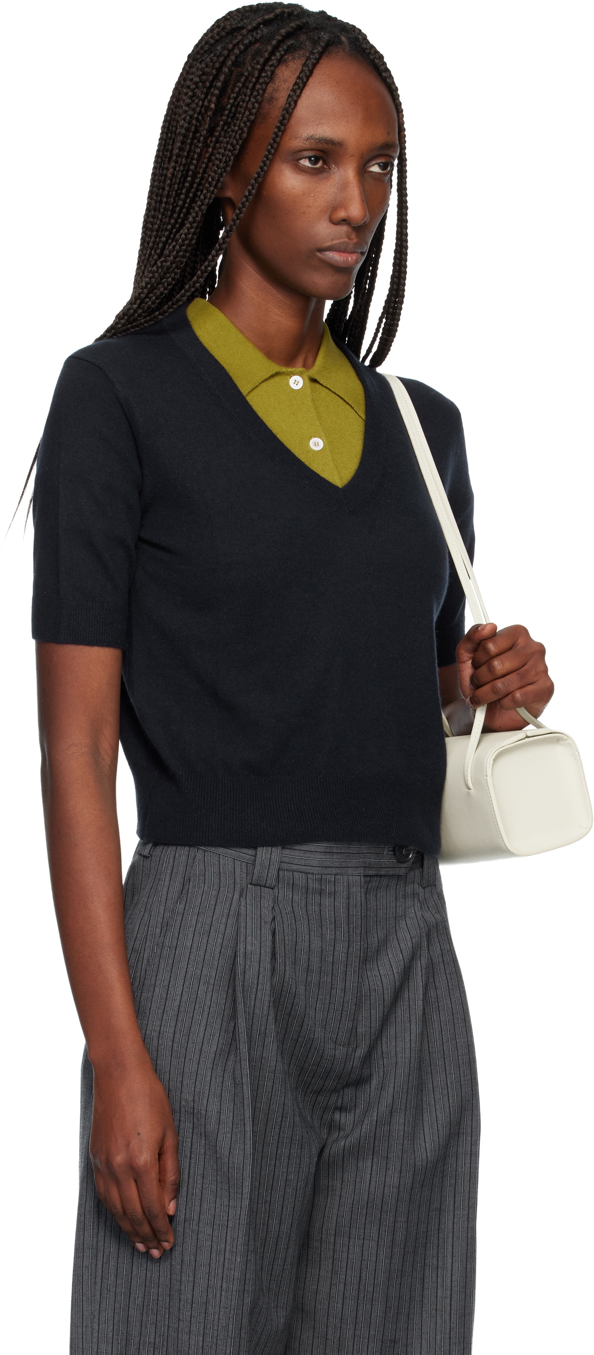 arch4 Navy Alistair V-Neck Sweater