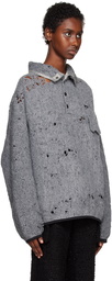 VITELLI Gray Button Sweater