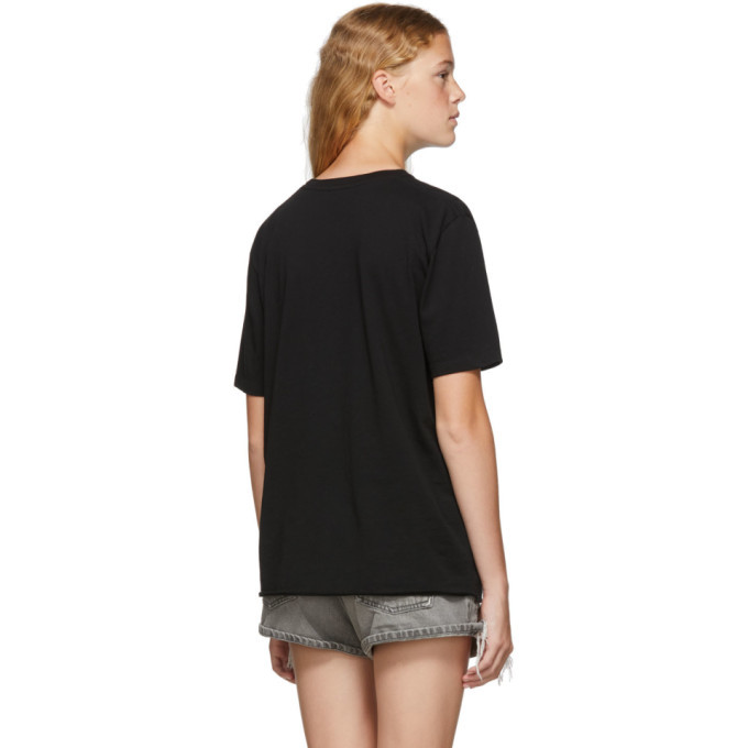 Saint Laurent: Black Rive Gauche Logo T-Shirt