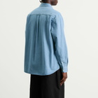 FrizmWORKS Men's Bleach Denim Utility Shirt in Mid Blue