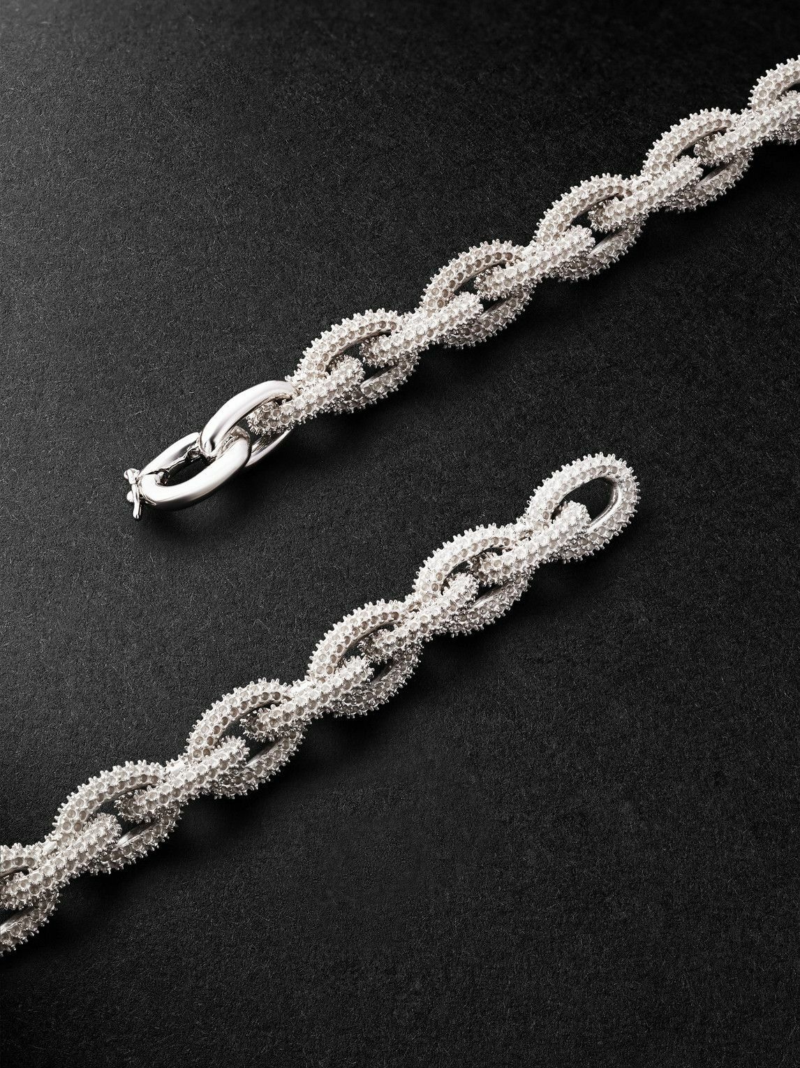 PATTARAPHAN - Textured Rhodium-Plated Sterling Silver Necklace