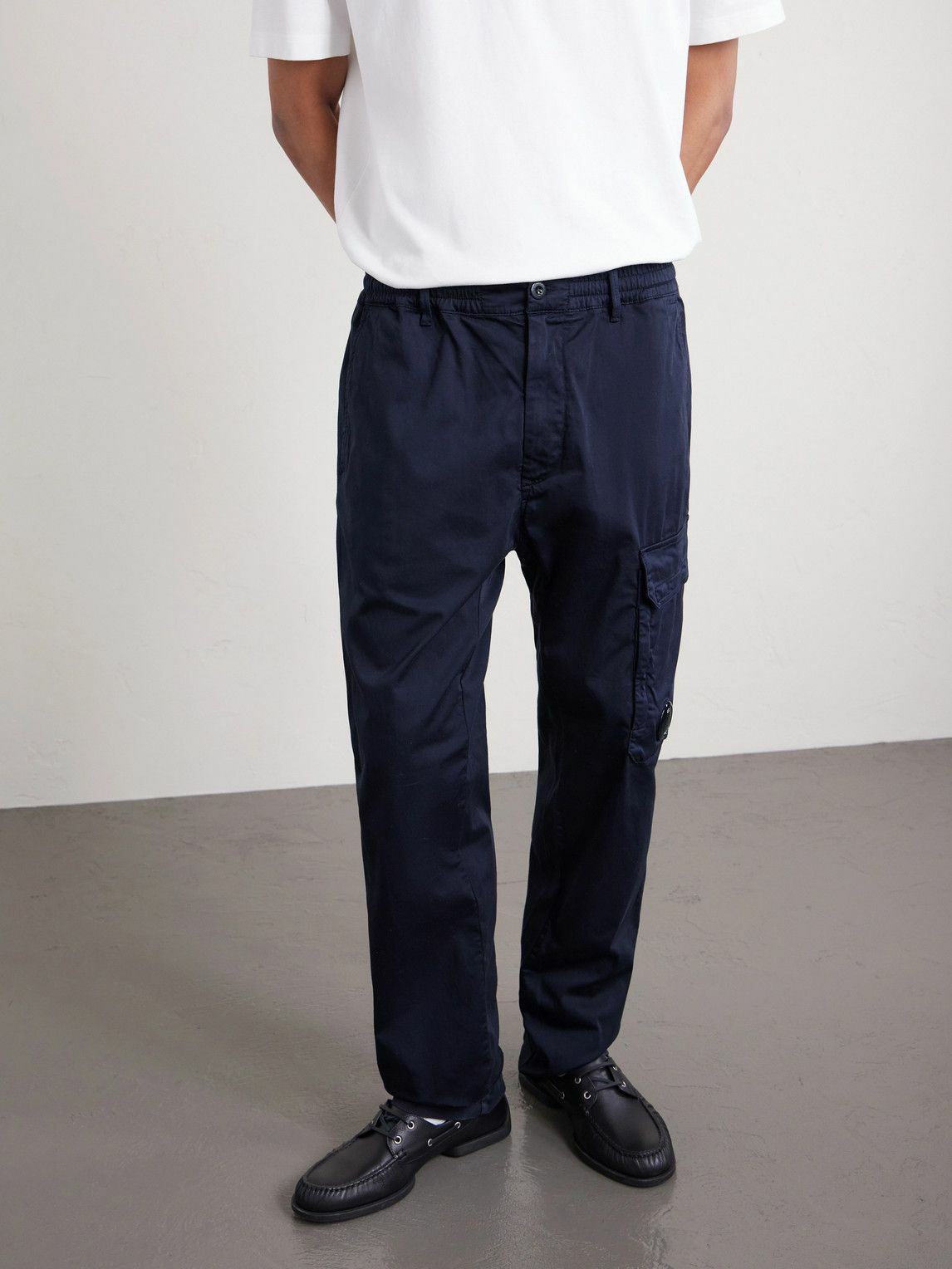C.P. Company - Straight-Leg Logo-Appliquéd Cotton-Blend Cargo Trousers - Blue