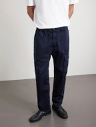 C.P. Company - Straight-Leg Logo-Appliquéd Cotton-Blend Cargo Trousers - Blue