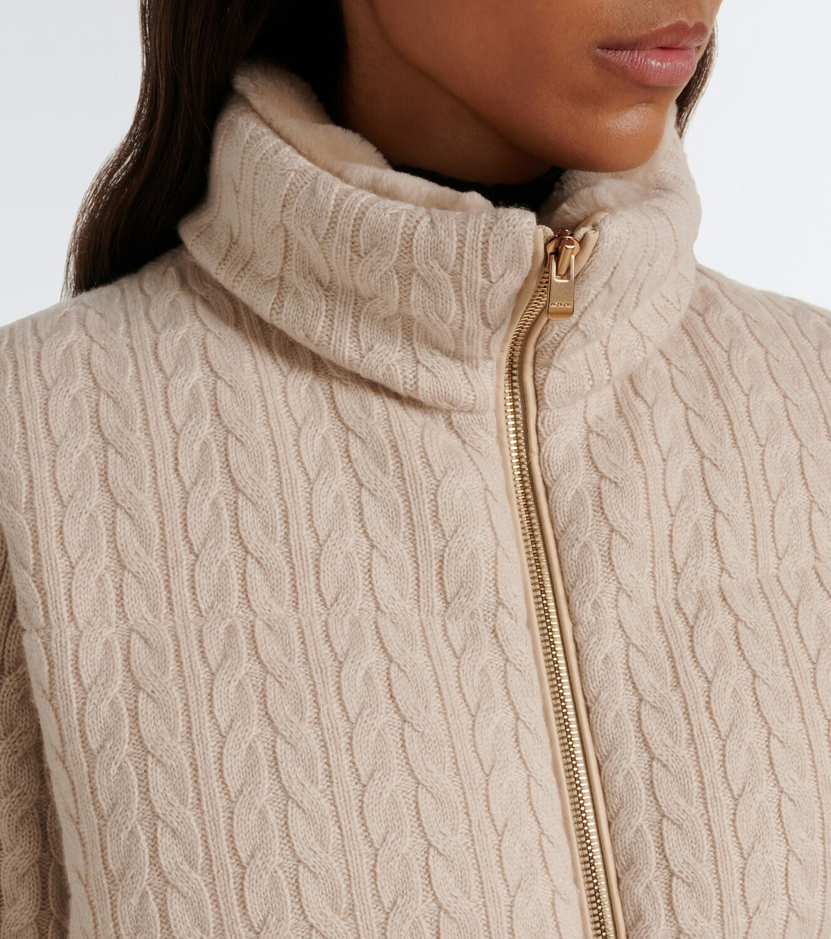 Agnona Cable-knit cashmere puffer vest