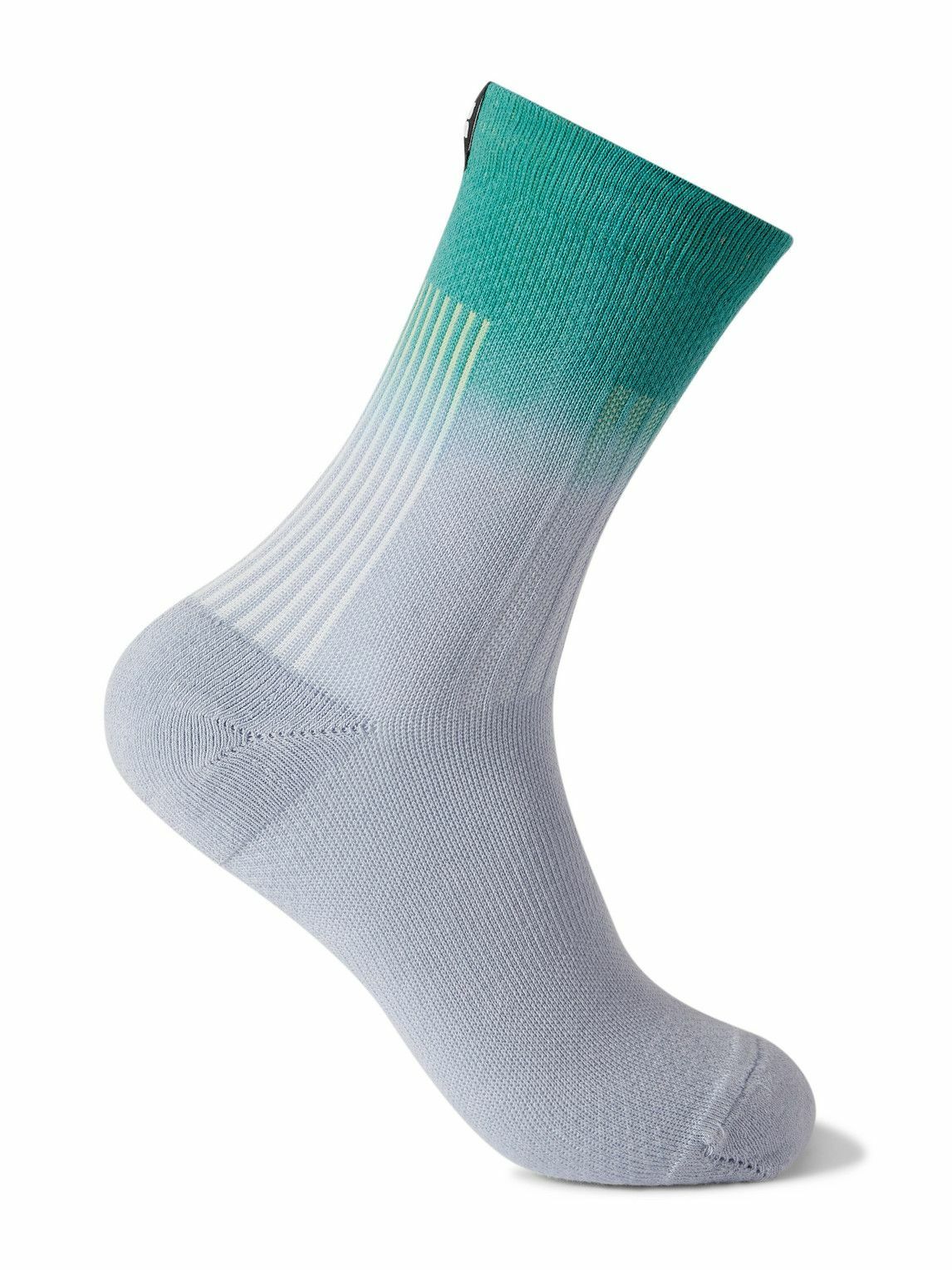 ON - All-Day Ombré Ribbed Cotton-Blend Socks - Green On