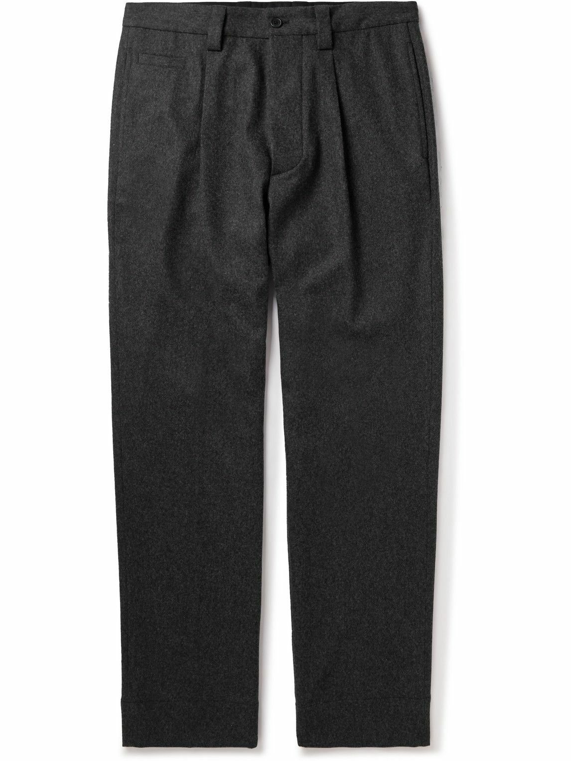 Margaret Howell - Straight-Leg Pleated Wool-Flannel Trousers - Gray Margaret  Howell